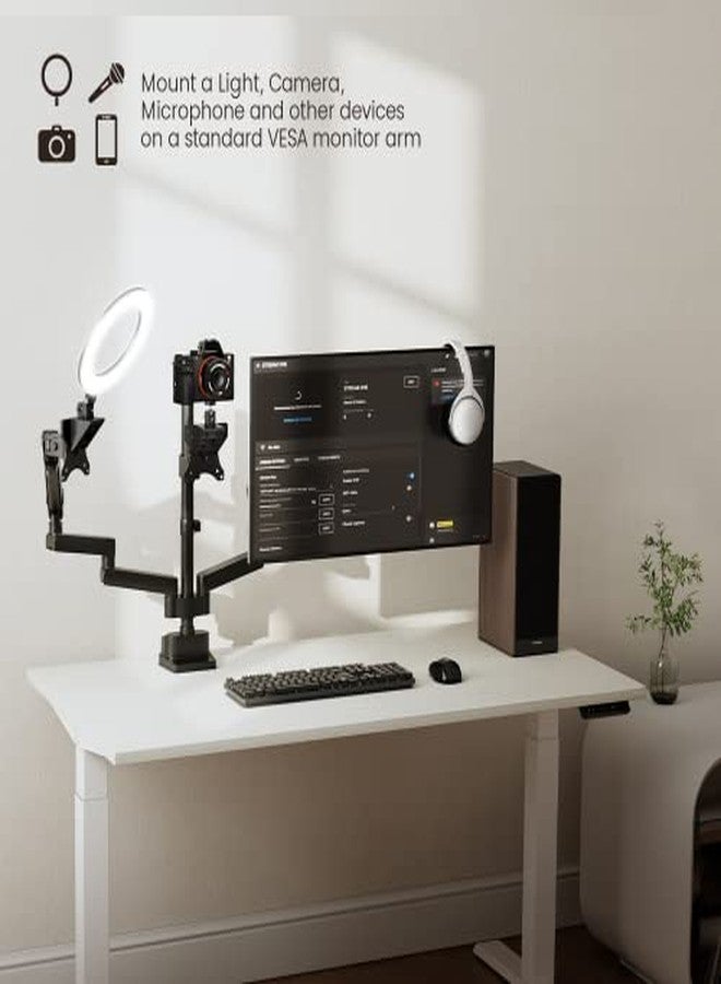 Mount Plus XMA-08 VESA Ball Head Adaptor for Monitor Arms | 3/8” & 5/8” Adapters | 360° Rotation Ball Joint | Mount Webcam, Camera, LED Light, Voice Recording. Microphone - Image 3